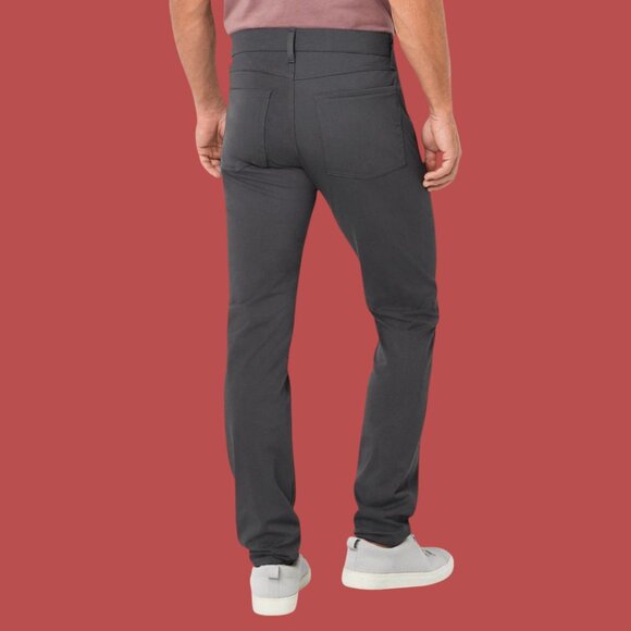 Stylus - 5 Pockets Men's Slim Fit Flat Front Pants - Gray - 30 x 30 - Picture 2 of 16